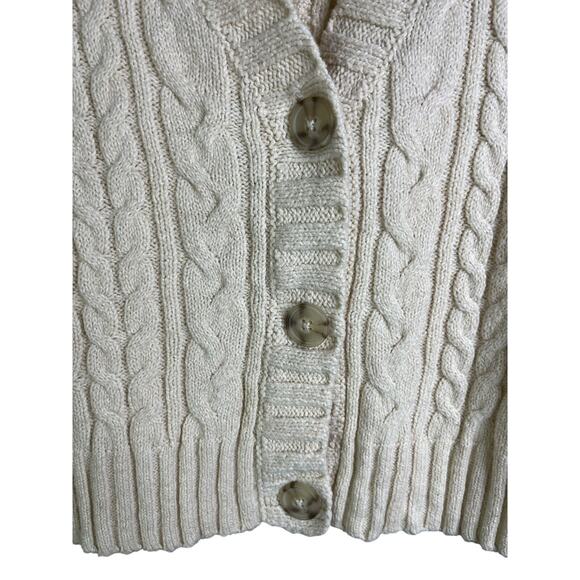American Eagle Cardigan Sweater Womens XS Creamy Soft Chunky Cable Knit Classic - Picture 4 of 9